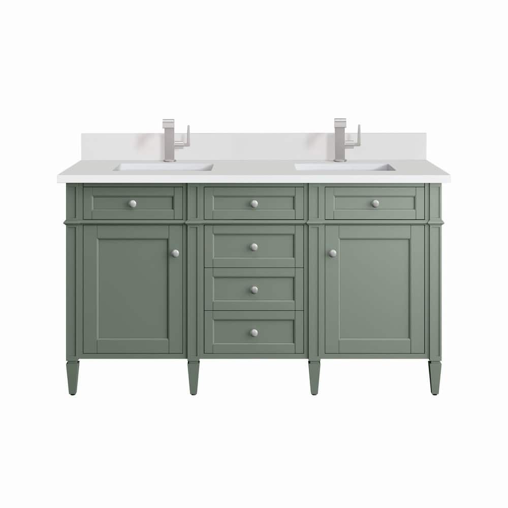 James Martin Vanities 650-V60D-1WZ Brittany 60" Double Basin Poplar