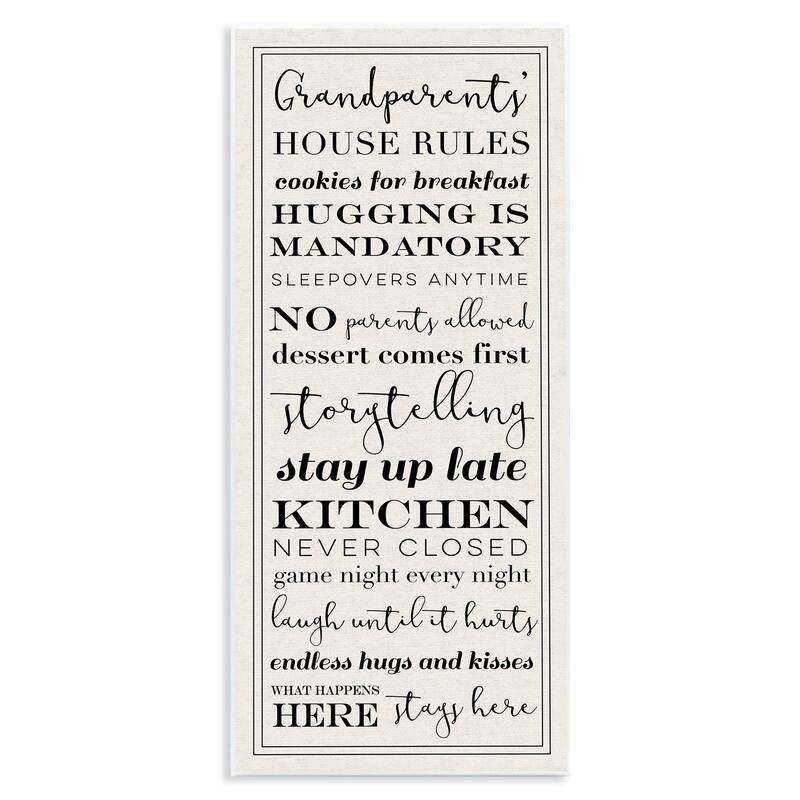 Stupell Grandparents House Rules Wall Art - Black - wood plaque - 7 x 17