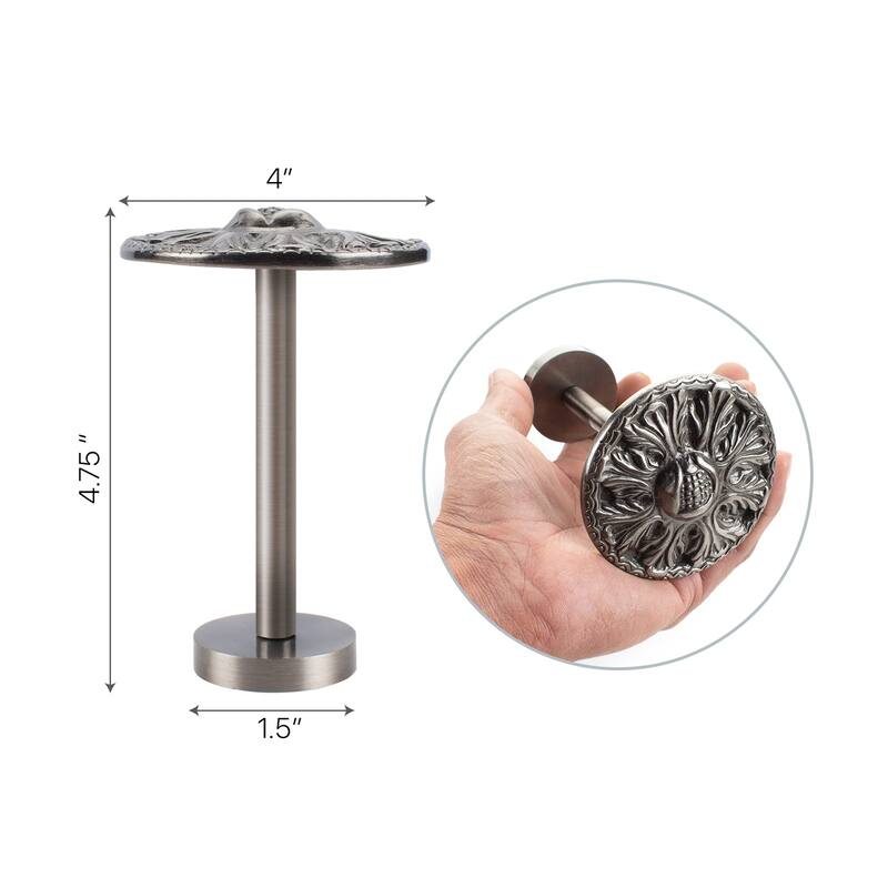 2 Pcs Curtain Holdback for Curtains Wall Mounted Metal Drapery Hook for Door Window Treatment(Round Medallion)- By Deco Window
