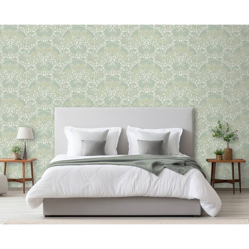 Arthouse Penelope Green Floral Damask Wallpaper
