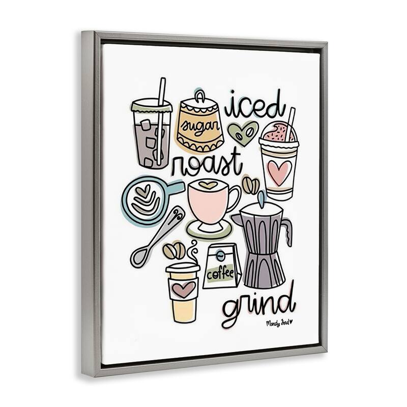 Stupell Various Coffee Types Trend Framed Floater Canvas Wall Art Design By Mandy Ford Art + Illustration