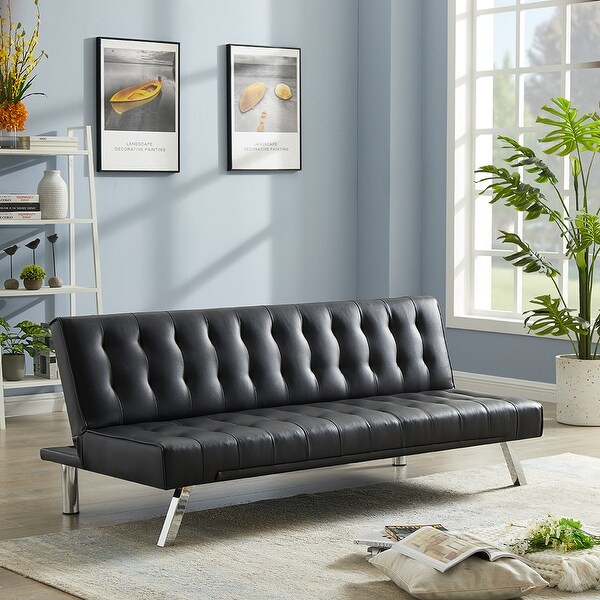 3 seater faux leather sofa bed discount