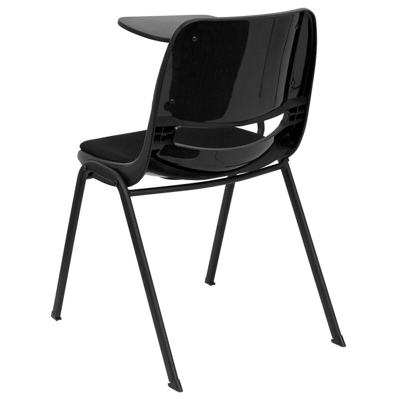 5 Pack Padded Ergonomic Shell Chair with Right Handed Flip-Up Tablet Arm