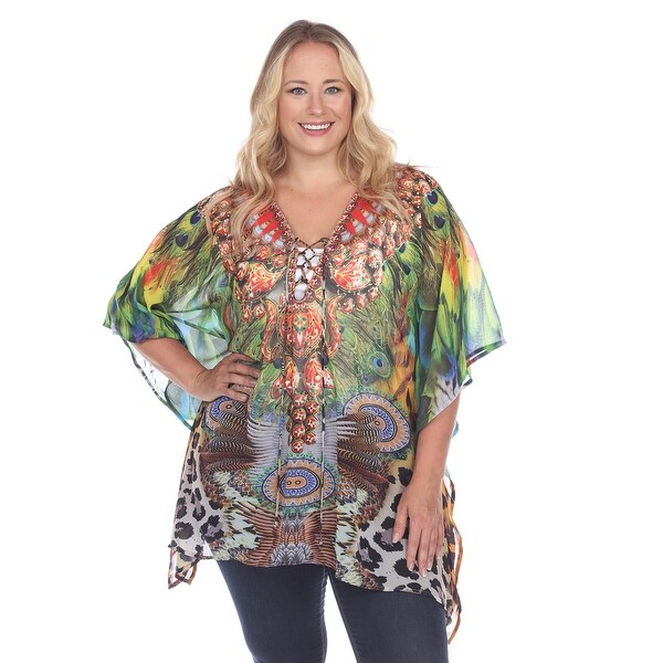 nike women's plus red animal print crew tee