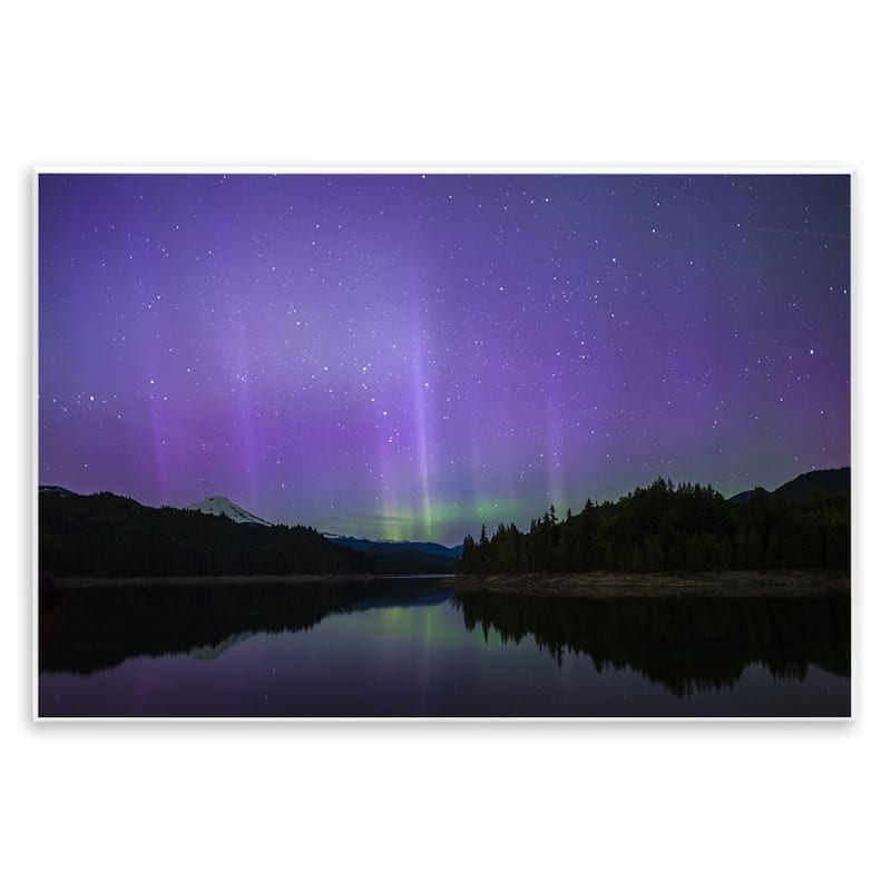 Stupell Luminous Purple Northern Lights Wall Plaque Art Design By Nancy Crowell - 15 x 10