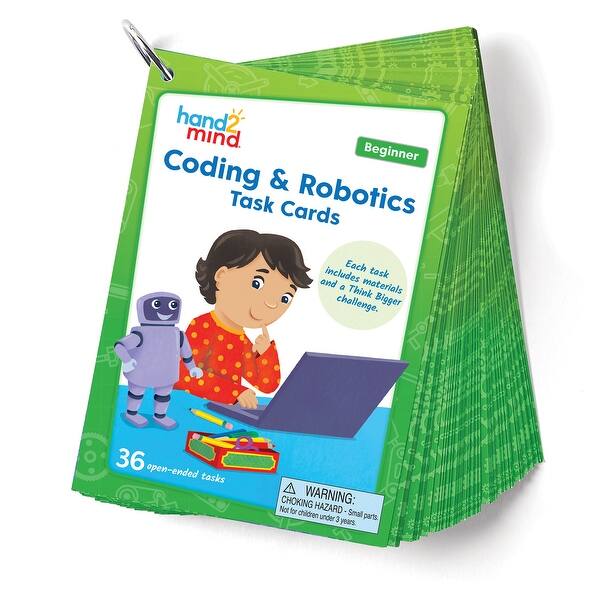 slide 2 of 7, Hand2Mind Hands-On Coding and Robotics Beginner Task Cards - Multi Multi - Kids