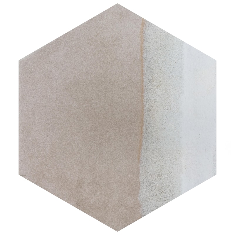 Merola Tile Matter Hex Canvas Taupe Red 7-7/8" x 9" Porcelain Floor and Wall Tile - Case (10 Tiles)