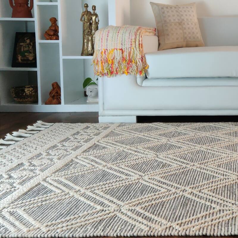 Loominaire Handmade Carpet "Panama" Wool, Cotton Natural Fiber Easy Maintenance Rug
