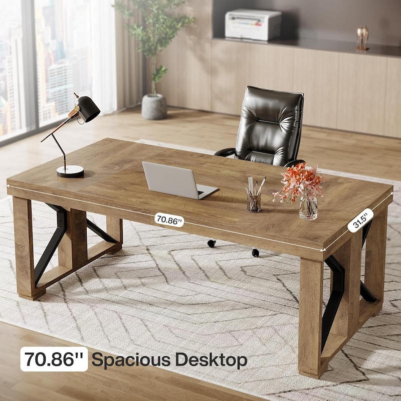 70.8-Inch Executive Computer Desk, Large Home Office Desk