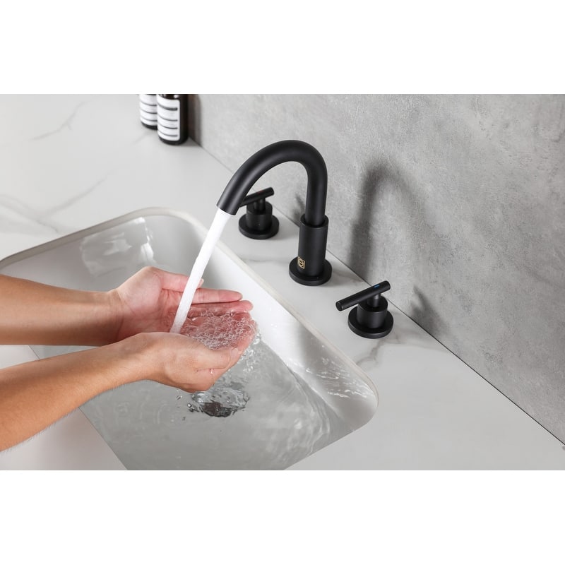 Indigo Home 8 inch Widespread Double Handle Bathroom Faucet