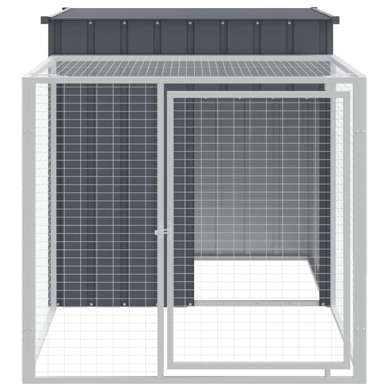 vidaXL Chicken Cage with Run Light Gray/Anthracite multisize Galvanized Steel