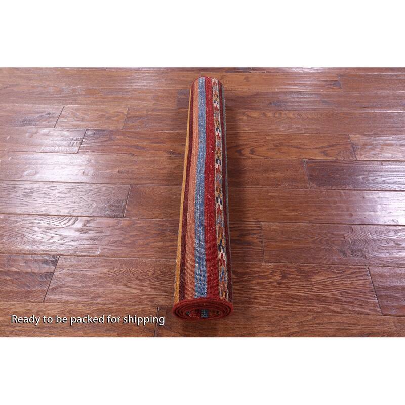 Golden Nile Khorjin Persian Gabbeh Hand Knotted Wool Rug - 2' 9" X 3' 11"