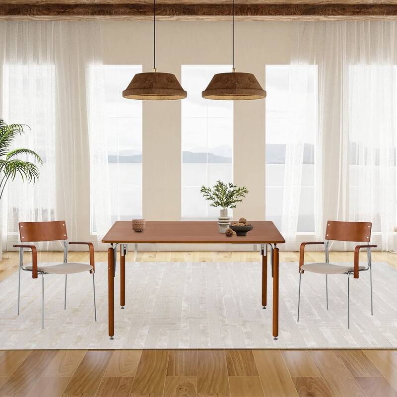 Pasargad Home Kobe Modern Dining Table, Brown - W47.2"xD31.5"xH29.5"