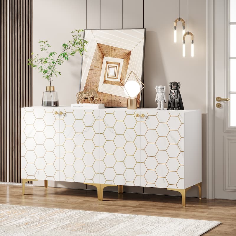 63'' Modern Accent Storage Cabinet with Metal Legs for Living Room Bedroom Kitchen Dining Room