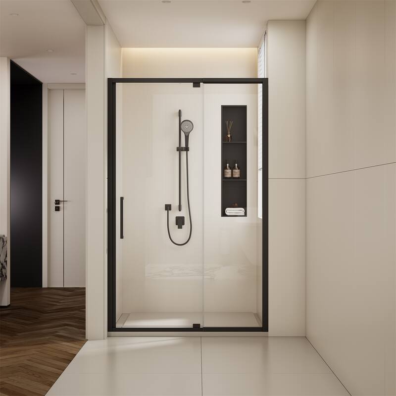 Scalable Adjustable Frame Shower Door with 1/4" Clear SGCC Tempered Glass