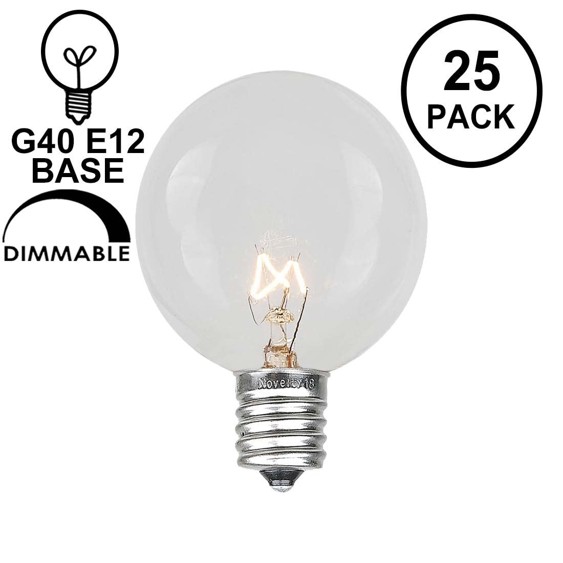 как выглядит 25 Pack G40 Outdoor Patio Globe Replacement Bulbs, Clear, фото