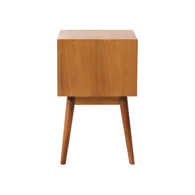 Modern Wooden 2-Drawer Nightstand with Four Legs for Bedroom