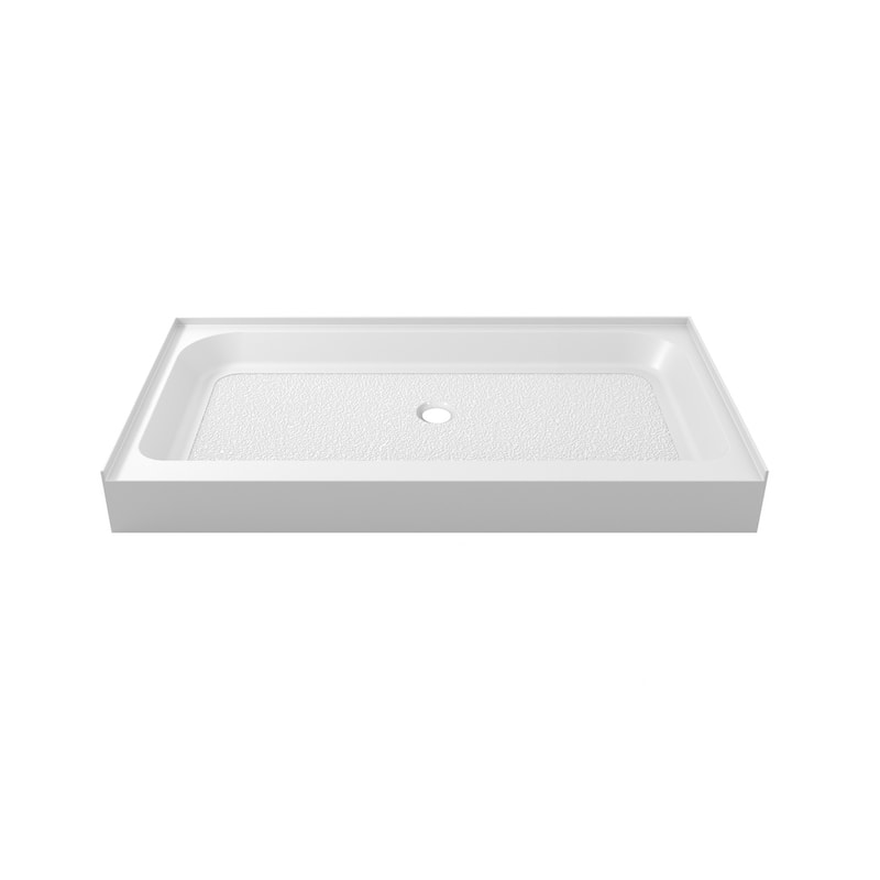 Indigo Home 48x32 inch Single Threshold Shower Tray Center Drain in White