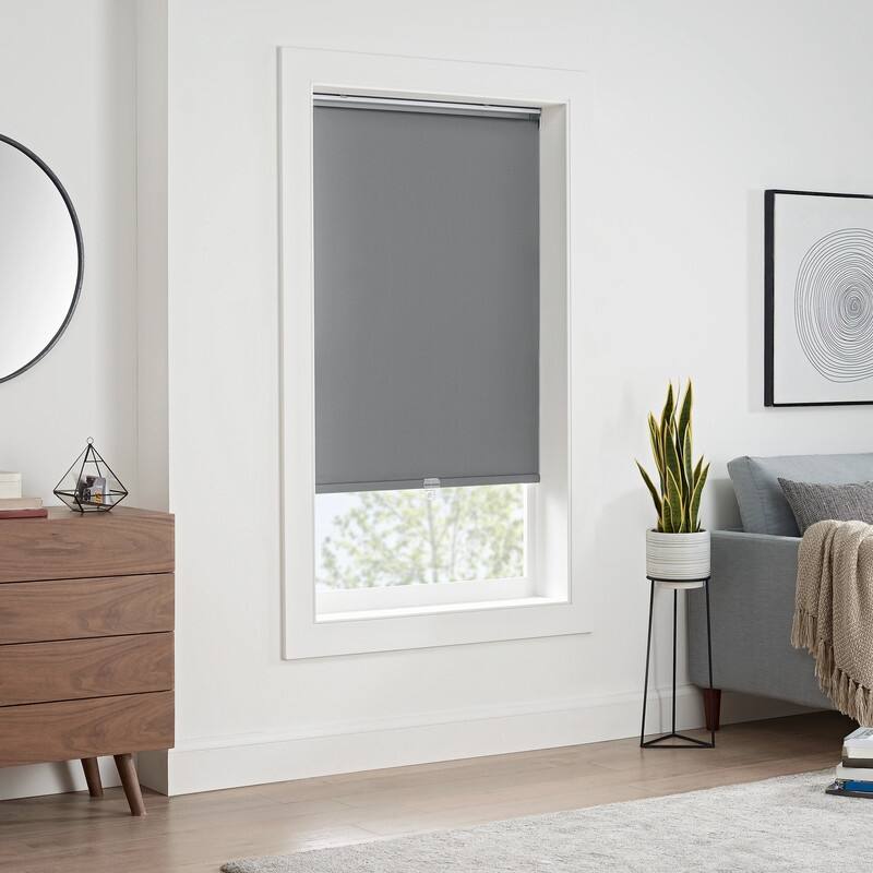 Eclipse Arbor Solid 100% Total Blackout Cordless Roller Shade - 48x72 - Grey