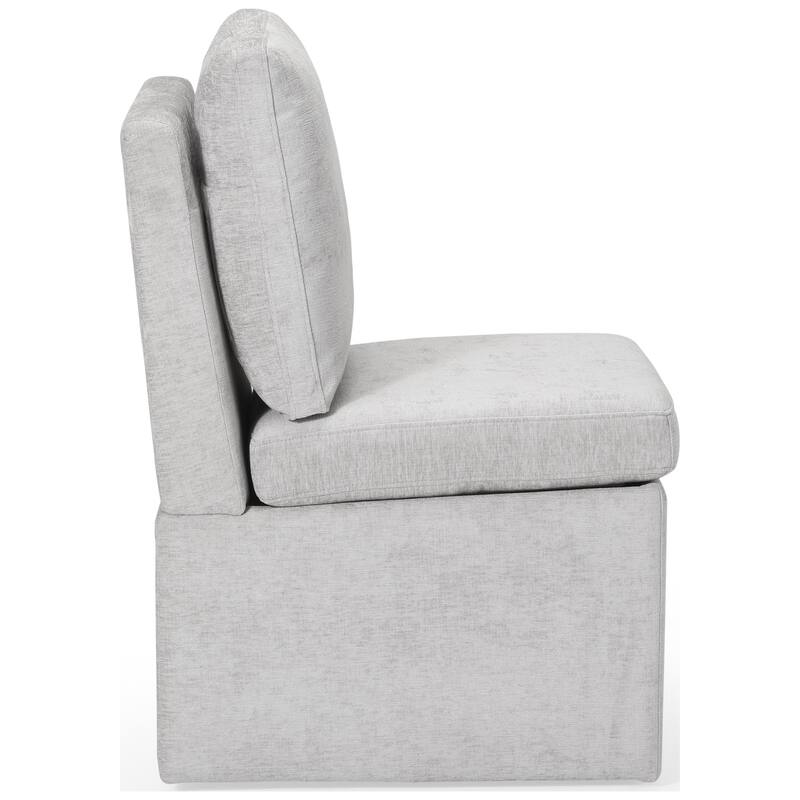 Stansberry Chenille Upholstered Dining Chair with Lift-Top Seat Storage and Caster Wheels (Set of 6)