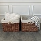 preview thumbnail 1 of 6, Handwoven Large Woven Maize Rectangular Storage Baskets (Set of 2) Walnut