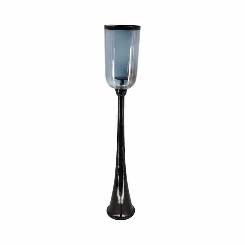 Modern Metal and Glass Floor Candle Stand for Pillar Candles