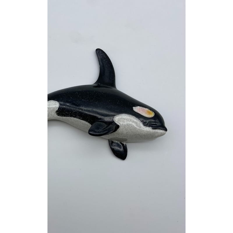 Glazed Orca Wall Hanging Decor