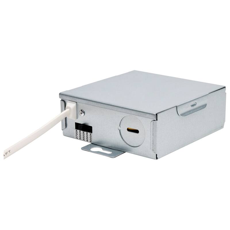 15 Watt CCT Selectable LED Direct Wire Downlight Gimbaled 6 Inch Square Remote Driver White