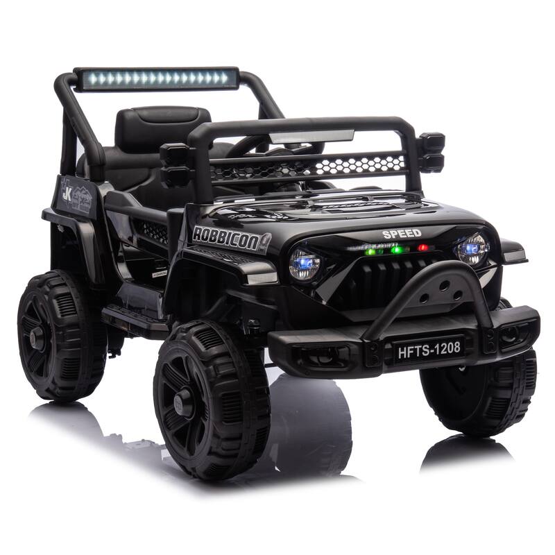 Kids' 12V Ride-On Truck with Early Education, LED Lights, and Music, Perfect Holiday Gift