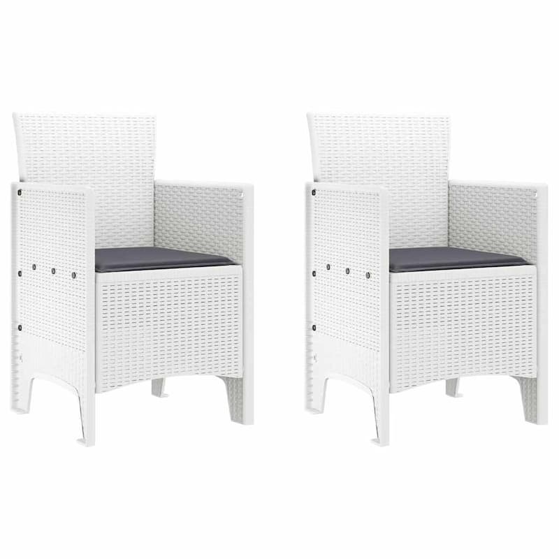 vidaXL Garden Chair 2/4 pcs Anthracite/Brown/White 53 x 49 x 85 cm PP - 53 x 49 x 85 cm