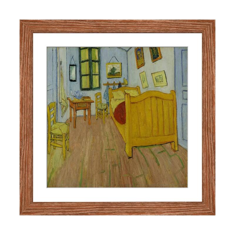 iCanvas "Bedroom In Arles, First Version, October 1888 (van Gogh Museum)" by Vincent van Gogh - Walnut - 16x16x1