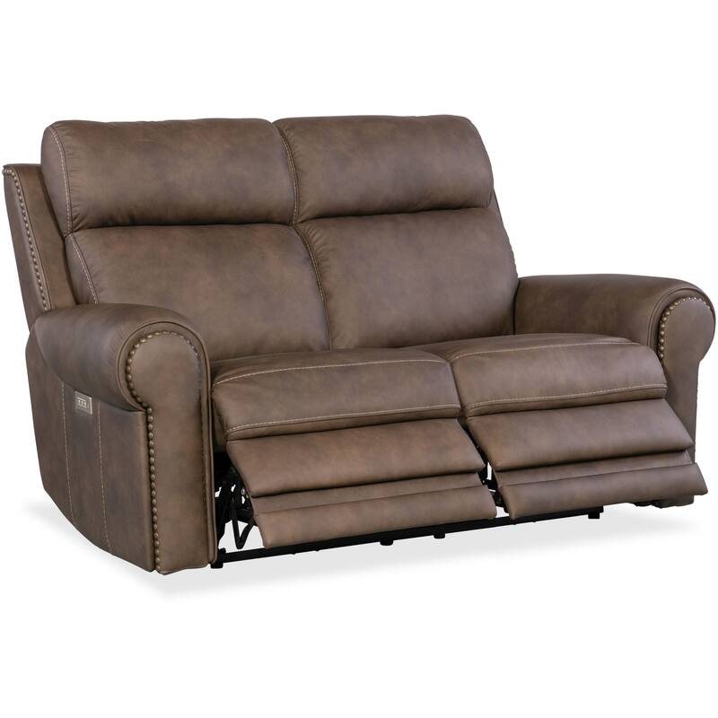 Hooker Furniture SS635-PHZL2 Duncan 66" Wide Leather Loveseat with