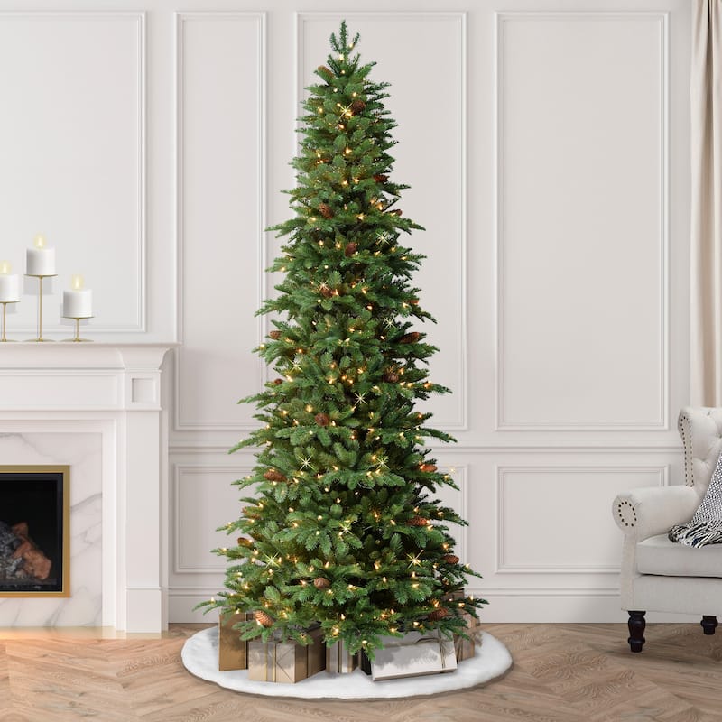 Puleo International 7.5' Pre-Lit Slim Montville Spruce Christmas Tree - 7.5