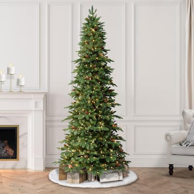Puleo International 7.5' Pre-Lit Slim Montville Spruce Christmas Tree - 7.5