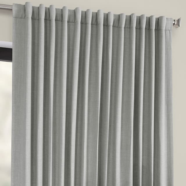 Exclusive Fabrics Faux Linen Extra Wide Room Darkening Curtain Panel
