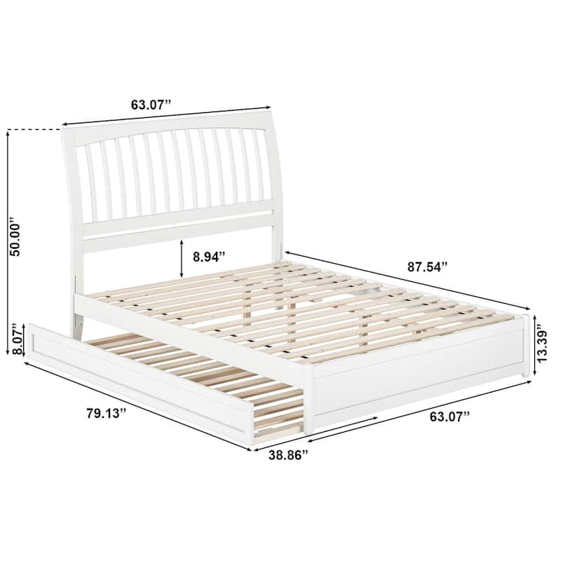 Roslyn Platform Bed with Modern Panel Footboard and Twin XL Trundle