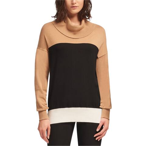 DKNY Womens Colorblock Pullover Sweater, Beige, X-Large