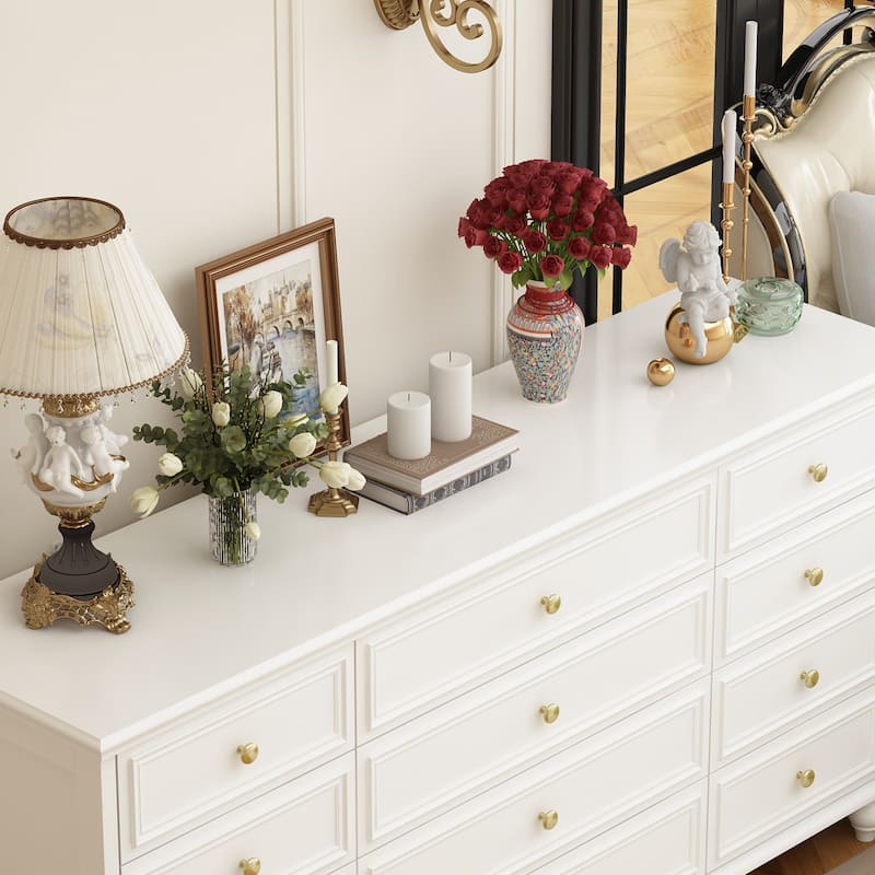 63"W Wood Dresser Bedroom Storage Drawer Organizer Closet 12 Drawer