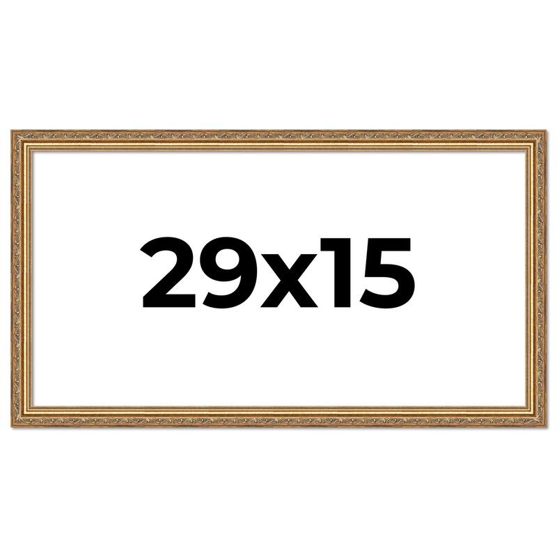 29x15 Frame Red Solid Wood Picture Frame Width 1.75 Inches | Interior Frame Depth 1 13/16 Inches