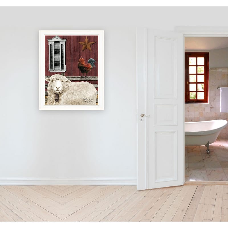 TrendyDecor4U Farmhouse "Good Morning" Framed Print Wall Art by Billy Jacobs