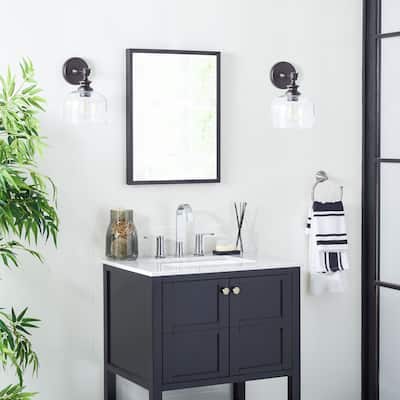 SAFAVIEH Lighting Dieke Wall Sconce - 8" x 9.5" x 11.5" - Oil Rubbed Bronze/Clear - 10Wx8Dx12H
