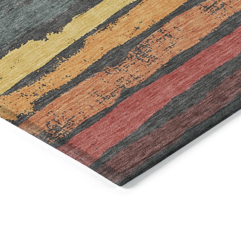 HomeRoots Striped Transitional Rectangle Outdoor Rug