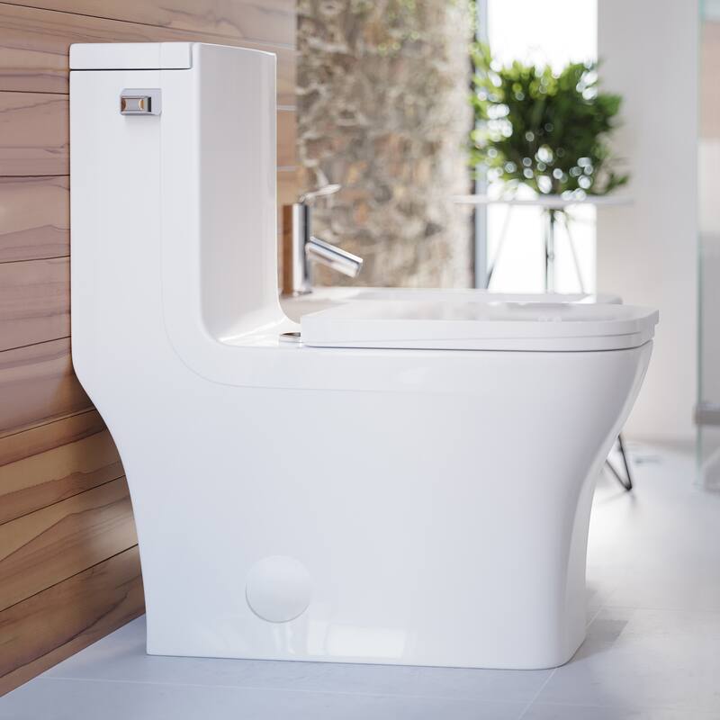 Concorde One Piece Square Left Side Flush Handle Toilet 1.28 gpf