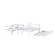 preview thumbnail 31 of 55, Detachable Rubber Wood Twin Over Full Bunk Bed with Trundle,Convertible Ladder and Guardrail,Kids and Baby