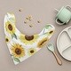 preview thumbnail 2 of 4, Sunflower Boho Floral Fabric Bandana Baby Bibs 3 Pack Set Yellow Brown Green and White Bohemian Farmhouse Watercolor Flower