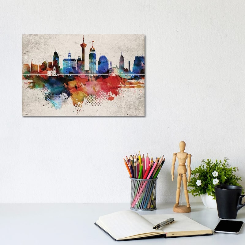 iCanvas "San Antonio Abstract" by WallDecorAddict Canvas Print - 8x12x0.75