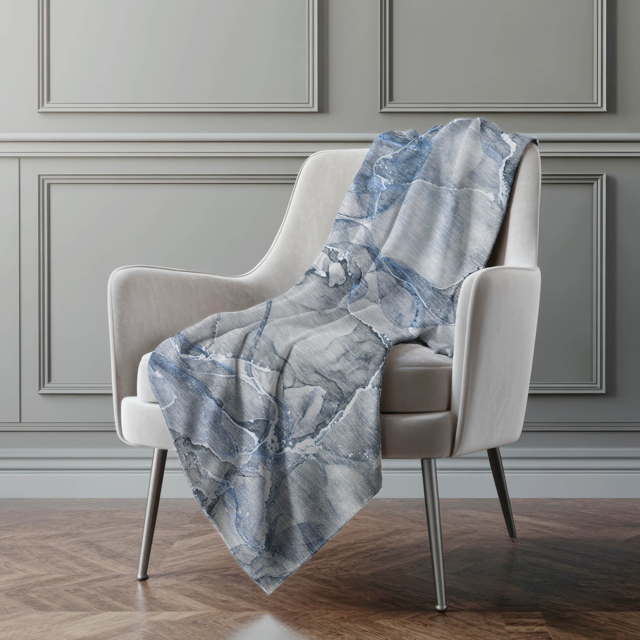 Premium Machine Washable Modern Abstract Sherpa Throw Blanket