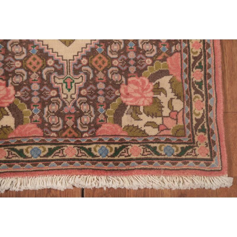 Geometric Bidjar Persian Vintage Runner Rug Handmade Wool Carpet - 2'0"x 9'9"