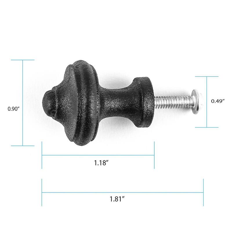 Cabinet Knob Black Wrought Iron 1" Pack of 20 Renovators Supply