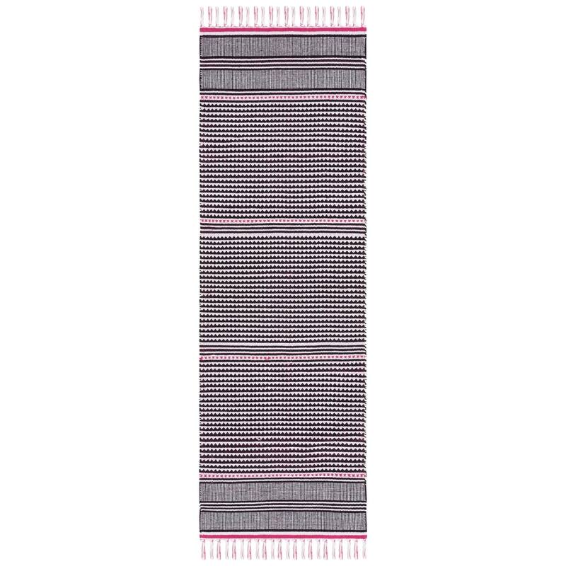 SAFAVIEH, Handmade Flatweave Montauk Susse Casual Cotton Rug - 2'3" x 7' Runner - Pink/Multi